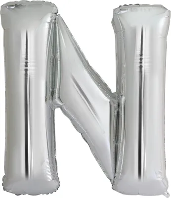Immagine prodotto di Palloncino in foil lettera N argento - 88 cm