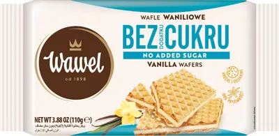 Zdjęcie produktu dla Wawel Wafle Waniliowe bez dodatku cukru 110g