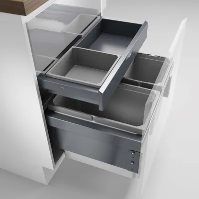 Immagine prodotto di NABER Cox® Base 360 S/600-3 con contenitore per rifiuti Base-Board / grigio chiaro / 2x 10 + 1x 22 L