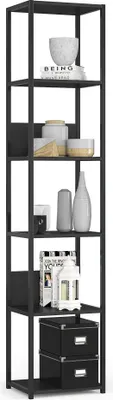 Produktbild von BDW Modernes Loft-Regal Aus Metall, Regal Wohnzimmer, Schwarz