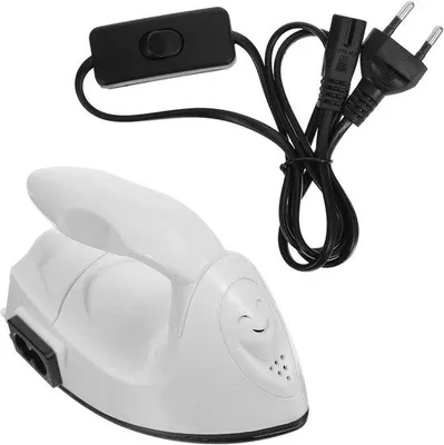 Productafbeelding van Mini Strijkijzer - Hittepers Machine - Textiel Bedrukken - Snel Verwarmend - 10 cm - Wit