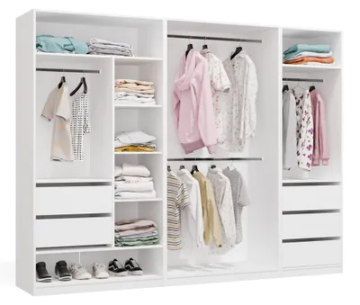 Produktbild von raumhirsch Modulares Kleiderschranksystem OPENO 260x200 cm mit Regalen Schubladen