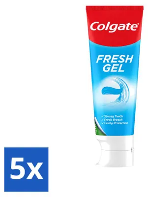 Produktbild von 5 x Colgate Blue Fresh Gel Tandpasta - 75 ml - Vorteilspackung - 5 Stücke
