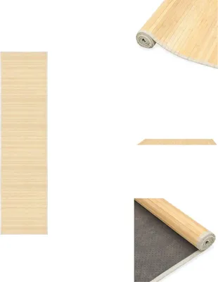 Productafbeelding van vidaXL Bamboe vloerkleed, 80x300 cm, naturel - Vloerkleden