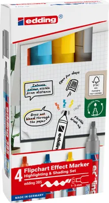 Produktbild von Flipchartmarker effect 4-385-4 sortiert 4 Stück Packung mit 8 Stück