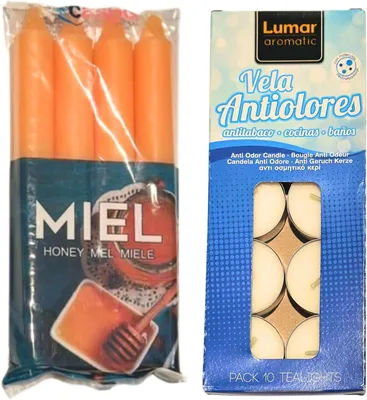 Zdjęcie produktu dla 12 świec zapachowych o zapachu miodu + 10 świec neutralizujących zapachy, produkt antynikotynowy, prezent dla kobiet, relaks, Boże Narodzenie, spa