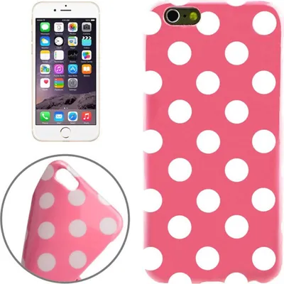 Produktbild von TPU Backcover Hülle gepunktet für Handy Apple iPhone 6 Rosa / Weiß