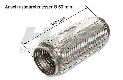 Image de HJS 83 00 8476 Tuyau flexible pour système d'échappement Tuyau d'échappement pour VW Transporter V Bus (7HB, 7HJ, 7EB, 7EJ, 7EF, 7EG, 7HF, 7EC) Multivan V Transporter V Fourgon