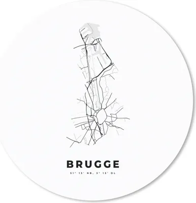 Produktbild von MuchoWow® Mauspad Mousepad Stadtplan - Schwarz und weiß - Karte - Brügge - Belgien - Karte 20x20 cm - Mousepads - Maus Mat - Pad - Mausunterlage - Schreibtischmatte