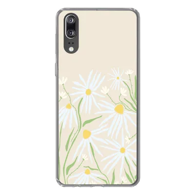 Produktbild von MuchoWow® Handyhülle Schutzhülle Hülle für Huawei P20 Blume - Muster - Gelb Silikon Softcase Handy Hülle - Hardcover