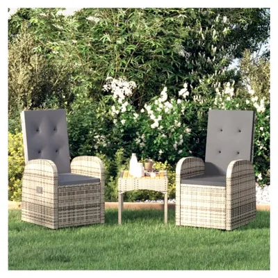 Produktbild von Gartenstühle für den Außenbereich, mit Kissen, Grau, Polyrattan, 2 Stück