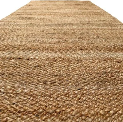 Zdjęcie produktu dla Unyqoos® Ręcznicowo tkany dywanik jutowy, 80 x 200 cm, kolor brązowy – naturalny dywanik do użytku w suchych pomieszczeniach