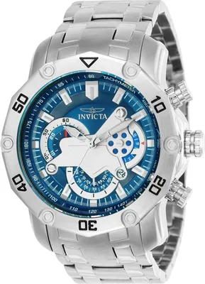 Zdjęcie produktu dla Invicta Pro Diver - SCUBA 22764 Zegarek Męski - Mechanizm Kwarcowy - Stal Nierdzewna z Niebieską Tarcza - 50 mm