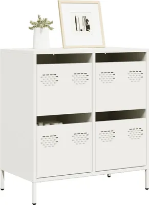 Produktbild von vidaXL Sideboard Weiß 68x39x73,5 cm Kaltgewalzter Stahl