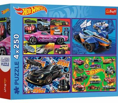 Zdjęcie produktu dla Puzzle 4 x 250 elementów Wyścigowe Auta Trefl
