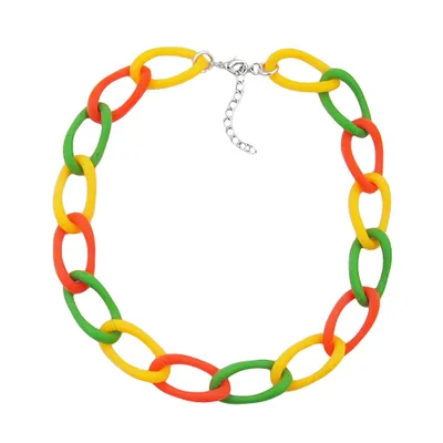 Produktbild von Kette Weitpanzer Kettenglieder Kunststoff gelb-apricot-grün 45cm multicolor 19mm