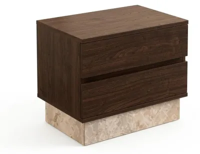 Immagine prodotto di Set per camera da letto marrone, comprendente letto e comodini, in stile moderno e design ricercato
