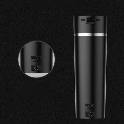 Elektrische isolierte Reisbecher 450ml mit intelligenter Temperaturregelung - Edelstahl, tragbar und auslaufsicher für Auto