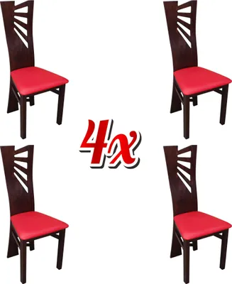 Obrázok produktu pre Esszimmerstuhl Designer Stühle Esszimmerstühle Leder Set 4x Massivholz Stuhl