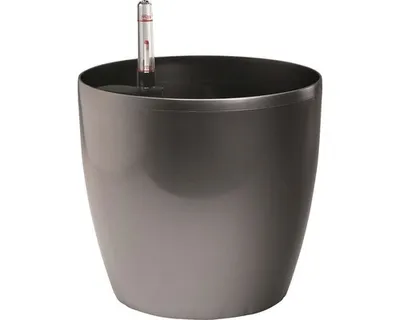 Obrázek produktu pro Samozavlažovací květináč plastový Lafiora Ø 43 cm, v. 39 cm antracit lesklý