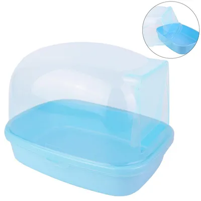 Produktbild von Kleintier Sandbad – Robust, leicht zu reinigen, Blau, fördert Buddeln & Fellpflege, Hamster, Igel, Eichhörnchen