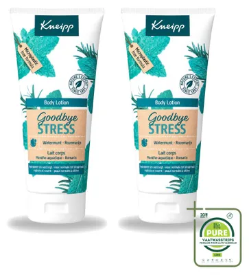 Productafbeelding van 2 x Kneipp Goodbye Stress Lichaamslotion – Watermunt & Rozemarijn – 200 ml - Grote verpakking - 2 stuks