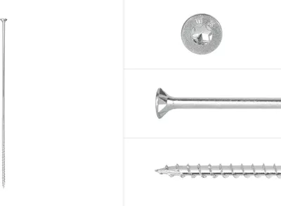 Produktbild von Spanplattenschrauben Verzinkt 6 x 280 mm Torx 30 Teilgewinde - Schachtel mit 100 Stück Schrauben