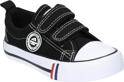 Produktbild von AMERICAN CLUB LH35 Original Kinder Schuhe Sneaker, Turnschuhe mit Klettverschluss luftige, Canvas-Sneaker, Schwarz 27