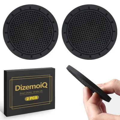 Produktbild von Auto Untersetzer 2 Stück rutschfest Silikon 6,8 cm schwarz