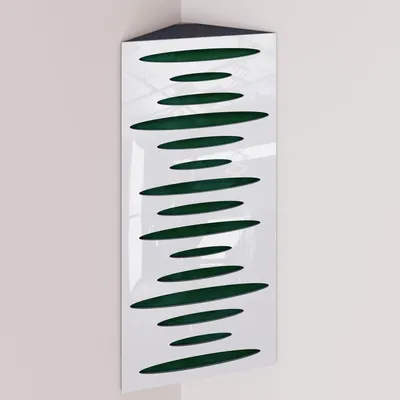 Produktbild von 6er-Set Eck-Bassfallen PULSE Samt 50x23x10 cm, Weißer Kunststoff/Grün