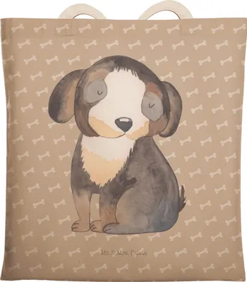 Produktbild von Mr. & Mrs. Panda Beutel Hund Entspannen - Hundeglück - Geschenk, Stofftragetasche, Niedlich, Tote Bag, Beuteltasche, Entspannt, Einkaufstasche, Liebe, Sprüche, Schwarzer