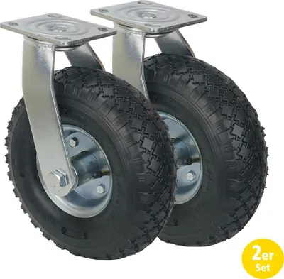 Image de Jeu de roulettes pour conteneur en aluminium avec 4 roulettes pivotantes