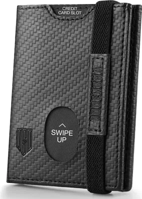 Image de Mini Portefeuille Protection RFID Hommes Porte-cartes Cuir Noir