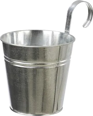 Produktbild von Pflanztopf mit Stützhalter Ø 14 cm Höhe 14 cm - Silber