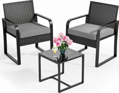 Produktbild von Bealife Gartenmöbel-Sets Balkonset,Gartentisch- und Stuhlset für Entspannung im Fre,Set, 3-tlg