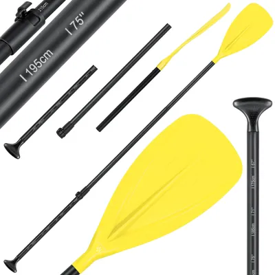 Immagine prodotto di KESSER® - Pagaia a 3 sezioni per kayak, SUP (Stand-Up Paddleboard), pagaia da scafo, regolabile telescopica da 165 cm a 215 cm, in alluminio, ideale per stand-up paddle, kayak, surf, barche, con sistema antiscivolo