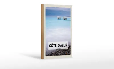 Produktbild von Holzschild Reise 12x18 cm cote d'azur France Meer Urlaub Dekoration
