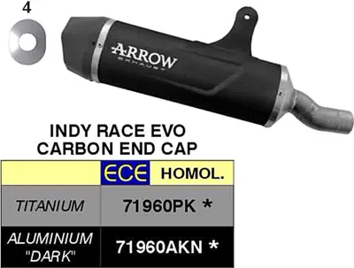 Zdjęcie produktu dla ARROW Indy Race Evo tytanowy układ wydechowy typu slip-on z zaślepką do Benelli Trk 702 702x