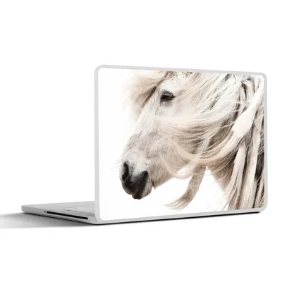 Produktbild von MuchoWow® Laptop Aufkleber Sticker Cover Pferd - Mähne - Weiß 36.5x27.5 cm - Laptop-Sticker