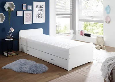 Produktbild von DUPLO Moderne Tandemliege mit zwei Liegeflächen 90 x 200 cm - Praktisches Jugendzimmer Kojenbett in Weiß - 97 x 67 x 206 cm (B/H/T)