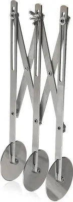Produktbild von Orion Teigmarker Teigschneider Pizzaschneider Kuchenteiler Schneidrädchen Edelstahl 3 Räder 3 Klingen 25 cm