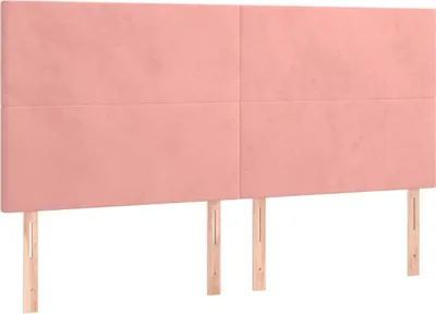 Produktbild von vidaXL Kopfteil Rosa 180 x 5 x 118/128 cm Samt