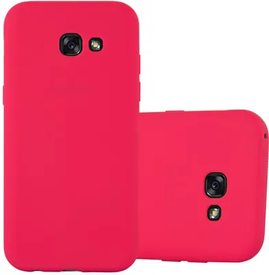 Produktbild von Cadorabo Hülle für Samsung Galaxy A7 2017 Schutzhülle in Rot Handyhülle TPU Silikon Etui Case Cover