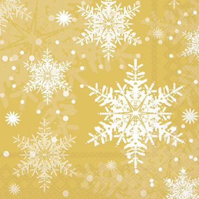 Produktbild von Servietten 33x33 cm - Snowflakes gold