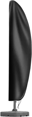 Productafbeelding van Parasolhoes Waterdicht - Parapluhoes Robuust - Terras Beschermen - Scheurbestendig Oxford - 280 cm Hoog - Zwart