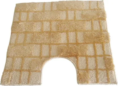 Produktbild von Sanwood WC Vorleger mit Ausschnitt Toilettenvorleger Klovorleger Teppich 60x60cm Dalia Sand