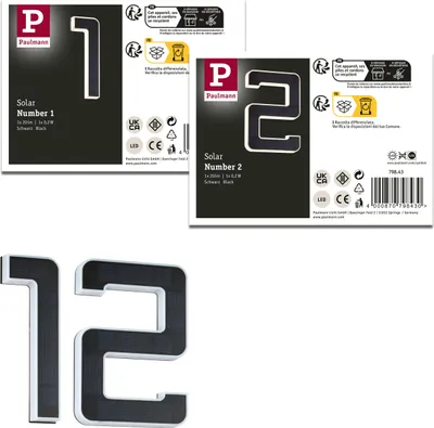 Produktbild von Paulmann Bundle Solar LED Hausnummernleuchte Nummer 12