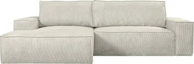 Produktbild von Eckschlafsofa aus beigem Cord AMELIA PASCAL MORABITO - Linkes Eckschlafsofa