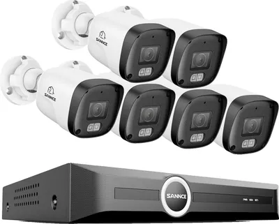 Image de Système de caméra de sécurité domestique, résolution 3 MP, vision nocturne, NVR 8 canaux, 6 caméras, 1 To