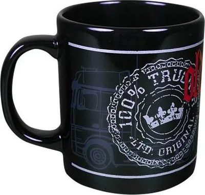 Produktbild von Kaffeetasse mit Print 100% Trucker LKW 57316 schwarz